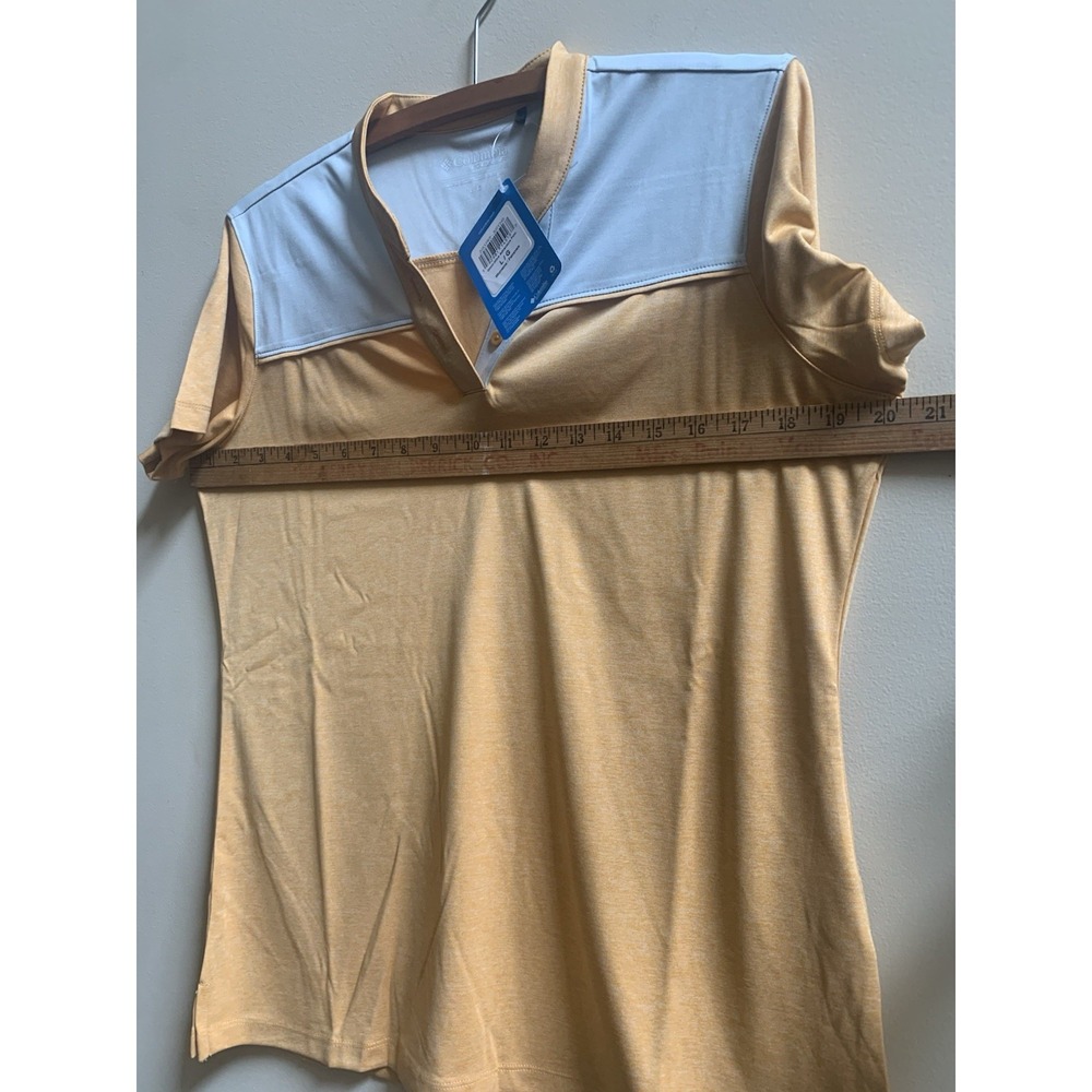 Columbia Golf Womens Large  Omni-Wick Adventure Shirt V-Neck Orange Stretch NWT - Picture 8 of 14
